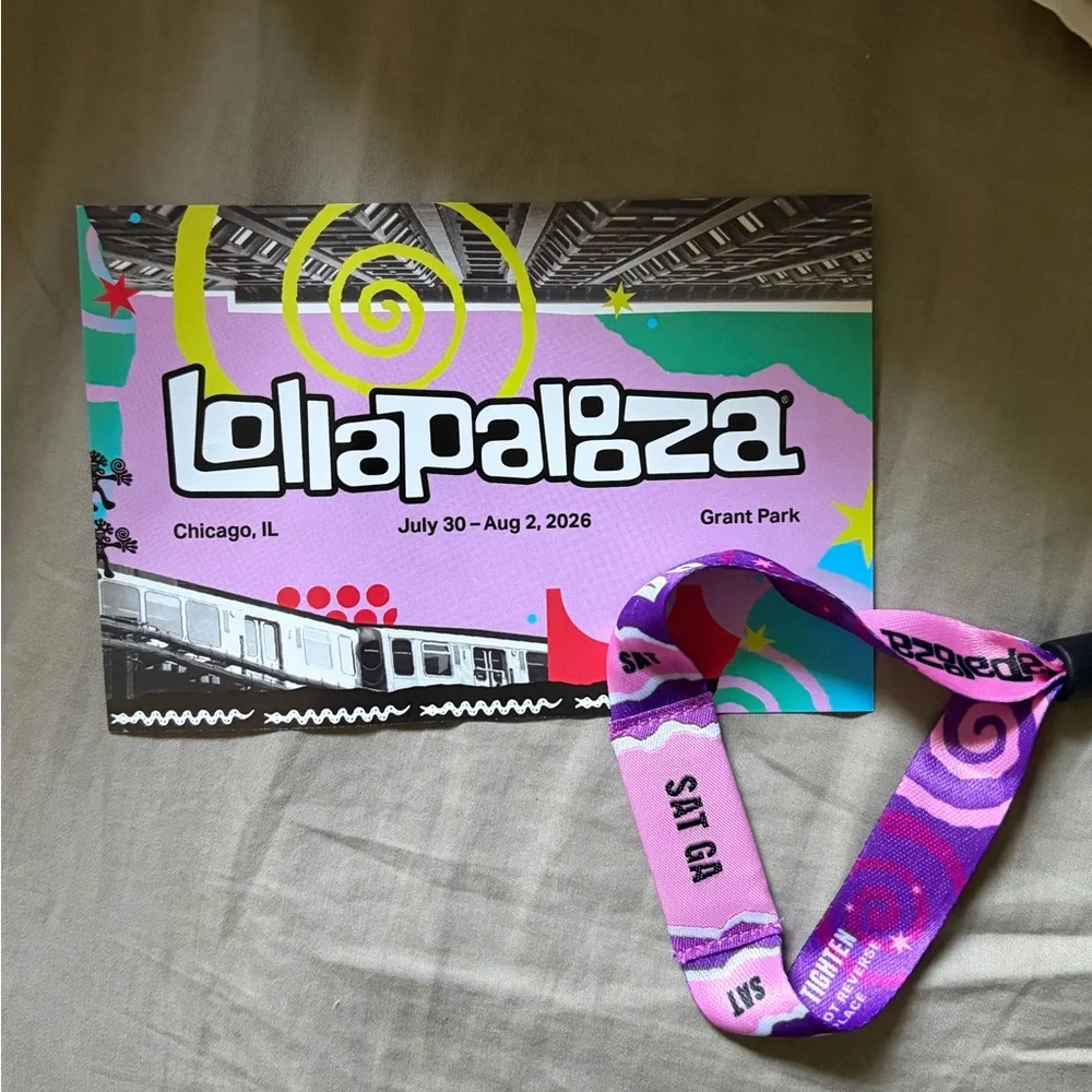 Lollapalooza Sat & Sunday GA wristbands